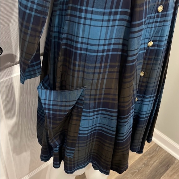 Marithe Girbaud Francois plaid long sleeve button down dress size medium - Picture 5 of 9